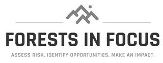 FORESTS IN FOCUS ACCESS RISK. IDENTIFY OPPORTUNITIES. MAKE AN IMPACT. trademark