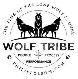 WOLF TRIBE PEOPLE KLWM PROCESS PERFORMANCE THE TIME OF THE LONE WOLF IS OVER PHILIPFOLSOM.COM trademark