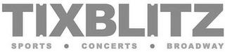 TIXBLITZ SPORTS CONCERTS BROADWAY trademark