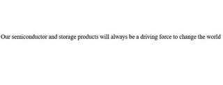 OUR SEMICONDUCTOR AND STORAGE PRODUCTS WILL ALWAYS BE A DRIVING FORCE TO CHANGE THE WORLD trademark