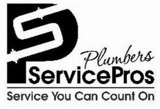 S P SERVICE PROS PLUMBERS SERVICE YOU CAN COUNT ON trademark