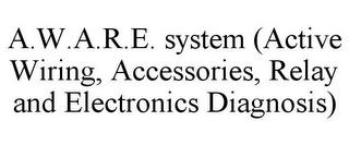 A.W.A.R.E. SYSTEM (ACTIVE WIRING, ACCESSORIES, RELAY AND ELECTRONICS DIAGNOSIS) trademark