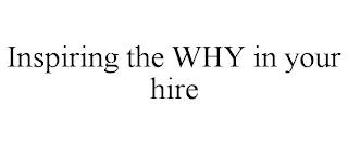 INSPIRING THE WHY IN YOUR HIRE trademark