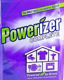 THE ONLY THING YOU NEED FOR CLEAN POWERIZER COMPLETE POWERED BY GREEN NATURAL · BIODEGRADABLE · NO HARSH CHEMICALS trademark