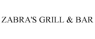 ZABRA'S GRILL & BAR trademark