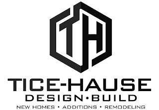 TH TICE-HAUSE DESIGN · BUILD NEW HOMES · ADDITIONS · REMODELING trademark