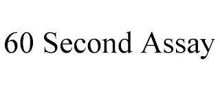 60 SECOND ASSAY trademark