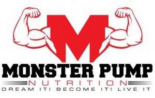 M MONSTER PUMP NUTRITION DREAM ITI BECOME ITI LIVE IT trademark