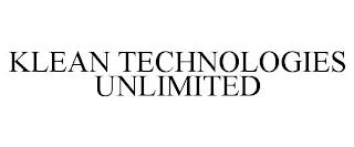 KLEAN TECHNOLOGIES UNLIMITED trademark