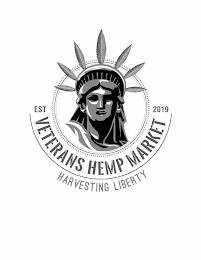 VETERANS HEMP MARKET EST 2019 HARVESTING LIBERTY trademark