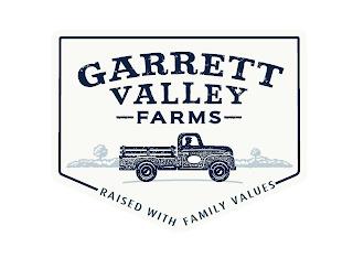 GARRETT VALLEY FARMS RAISED WITH FAMILYVALUES trademark