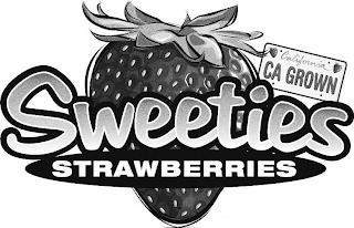 SWEETIES STRAWBERRIES CALIFORNIA CA GROWN trademark