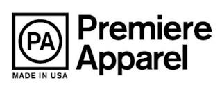 PA PREMIERE APPAREL MADE IN USA trademark