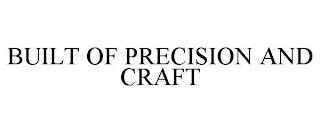 BUILT OF PRECISION AND CRAFT trademark