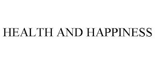 HEALTH AND HAPPINESS trademark