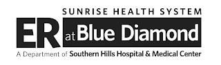 ER AT BLUE DIAMOND SUNRISE HEALTH SYSTEM A DEPARTMENT OF SOUTHERN HILLS HOSPITAL & MEDICAL CENTER trademark