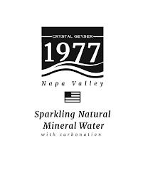 CRYSTAL GEYSER 1977 NAPA VALLEY SPARKLING NATURAL MINERAL WATER WITH CARBONATION trademark