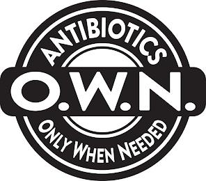 ANTIBIOTICS O.W.N. ONLY WHEN NEEDED trademark