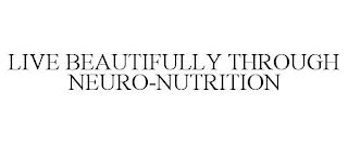 LIVE BEAUTIFULLY THROUGH NEURO-NUTRITION trademark