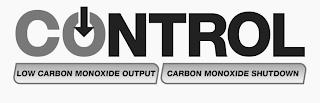 CONTROL LOW CARBON MONOXIDE OUTPUT CARBON MONOXIDE SHUTDOWN trademark