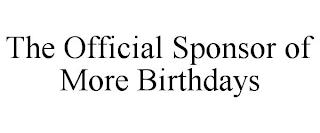 THE OFFICIAL SPONSOR OF MORE BIRTHDAYS trademark