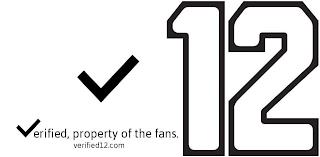 V12 VERIFIED, PROPERTY OF THE FANS. VERIFIED12.COM trademark