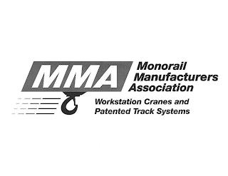 MMA MONORAIL MANUFACTURERS ASSOCIATION WORKSTATION CRANES AND PATENTED TRACK SYSTEMS trademark