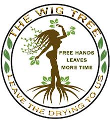 THE WIG TREE LEAVE THE DRYING TO US FREE HANDS LEAVES MORE TIME trademark