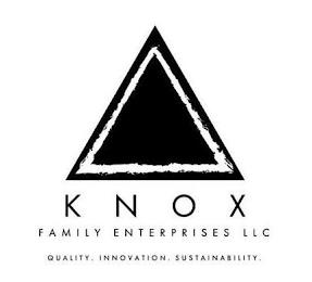 KNOX FAMILY ENTERPRISES LLC QUALITY. INNOVATION. SUSTAINABILITY. trademark