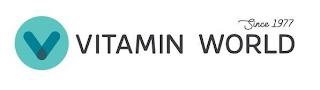 V SINCE 1977 VITAMIN WORLD trademark