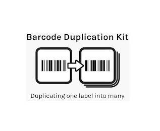 BARCODE DUPLICATION KIT DUPLICATING ONE LABEL INTO MANY trademark