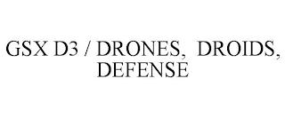 GSX D3 / DRONES, DROIDS, DEFENSE trademark