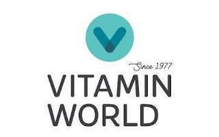 V SINCE 1977 VITAMIN WORLD trademark