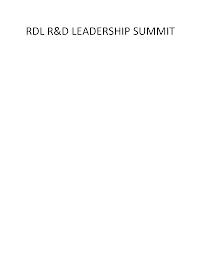 RDL R&D LEADERSHIP SUMMIT trademark