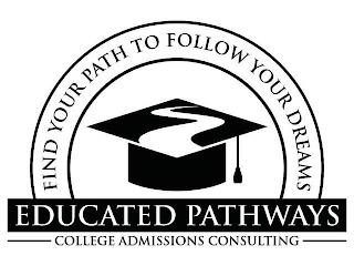 EDUCATED PATHWAYS FIND YOUR PATH TO FOLLOW YOUR DREAMS COLLEGE ADMISSIONS CONSULTING trademark