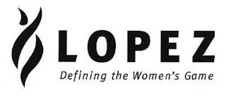 LOPEZ DEFINING THE WOMEN'S GAME trademark