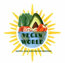 VEGAN WORLD EARTH, SUN, AND WATER INSPIRED trademark