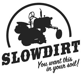 SLOWDIRT YOU WANT THIS IN YOUR SOIL! trademark