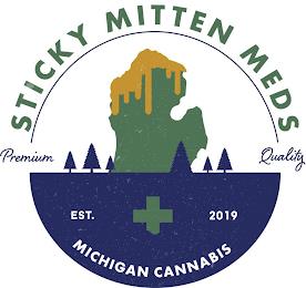 STICKY MITTEN MEDS PREMIUM QUALITY EST.2019 MICHIGAN CANNABIS trademark