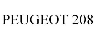 PEUGEOT 208 trademark