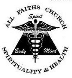 ALL FAITHS CHURCH OF SPIRITUALITY & HEALTH SPIRIT BODY MIND trademark