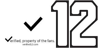 V12 VERIFIED PROPERTY OF THE FANS. VERIFIED12.COM trademark