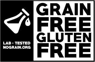 LAB-TESTED NOGRAIN.ORG GRAIN FREE GLUTEN FREE trademark