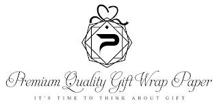 PREMIUM QUALITY GIFT WRAP PAPER IT'S TIME TO THINK ABOUT GIFT trademark