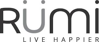 RÜMI LIVE HAPPIER trademark