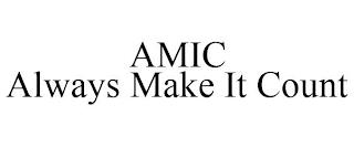 AMIC ALWAYS MAKE IT COUNT trademark