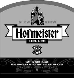 HOFMEISTER HELLES SLOW BREW GENUINE HELLES LAGER MADE USING ONLY HOPS, BARLEY AND MINERAL WATER REINHEITSGEBOT 1516 trademark