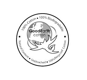 GOODEARTH COTTON · 100% COTTON · 100% BIODEGRADABLE · NATURAL CONTENT · UNBLEACHED · 100% RECYCLED COTTON trademark