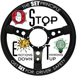 THE SET PRINCIPLE STOP EMOTIONS DOWN THINKINGUP GET SET FOR DRIVER SAFETY trademark