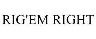 RIG'EM RIGHT trademark